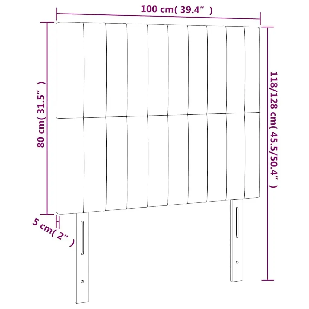 Grey Fabric LED Headboard with Adjustable Height