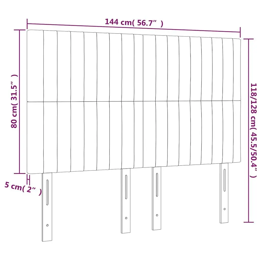Dark Grey Fabric LED Headboard with Adjustable Height