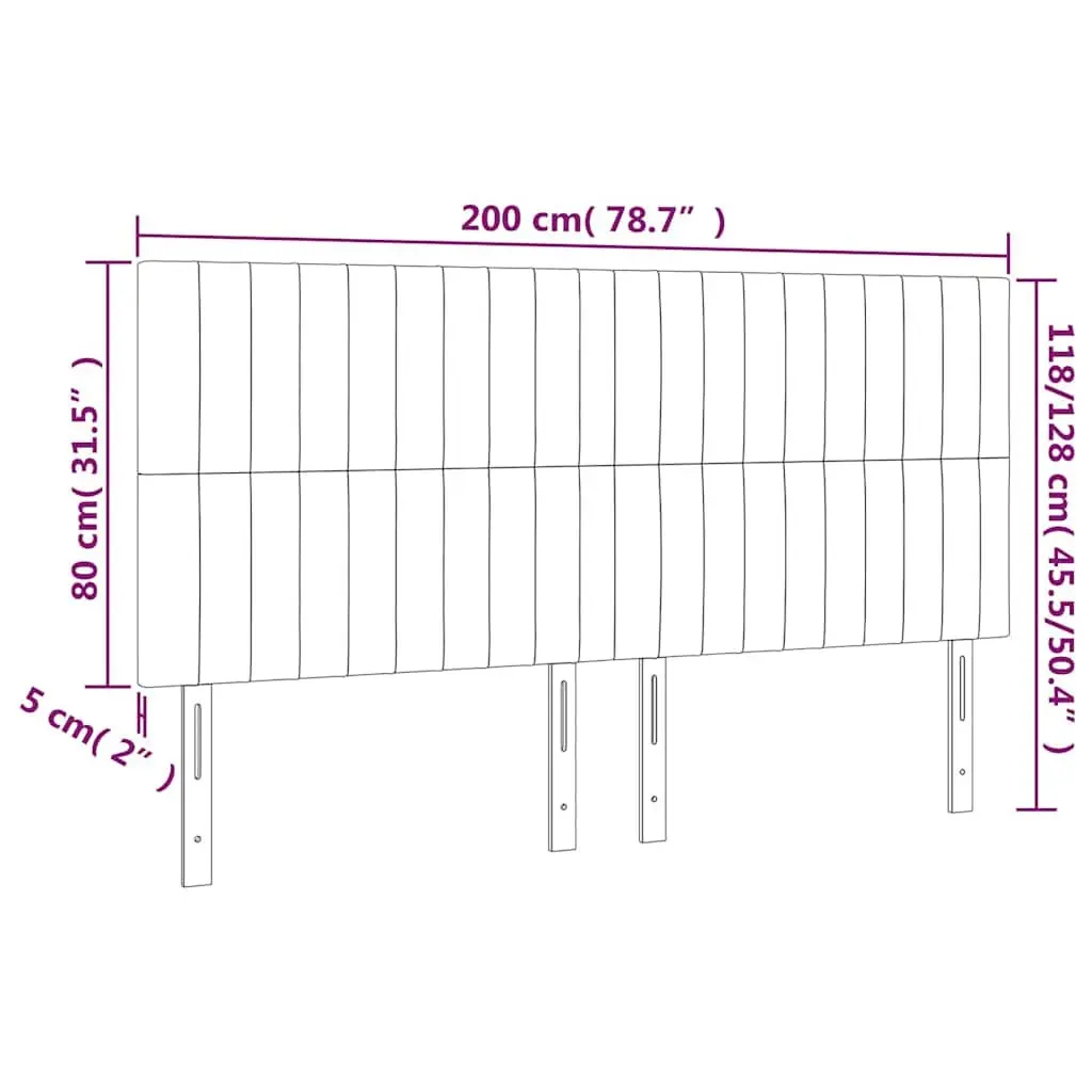 Dark Grey Fabric LED Headboard 200cm