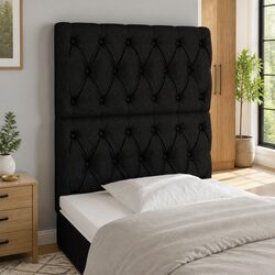 Black Fabric LED Headboard 80cm for Modern Bedrooms