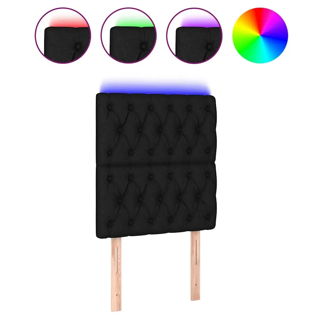 Black Fabric LED Headboard 80cm for Modern Bedrooms