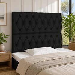Black Fabric LED Headboard 100cm with Adjustable Height