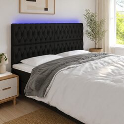 Contemporary LED Headboard 200cm in Black Fabric