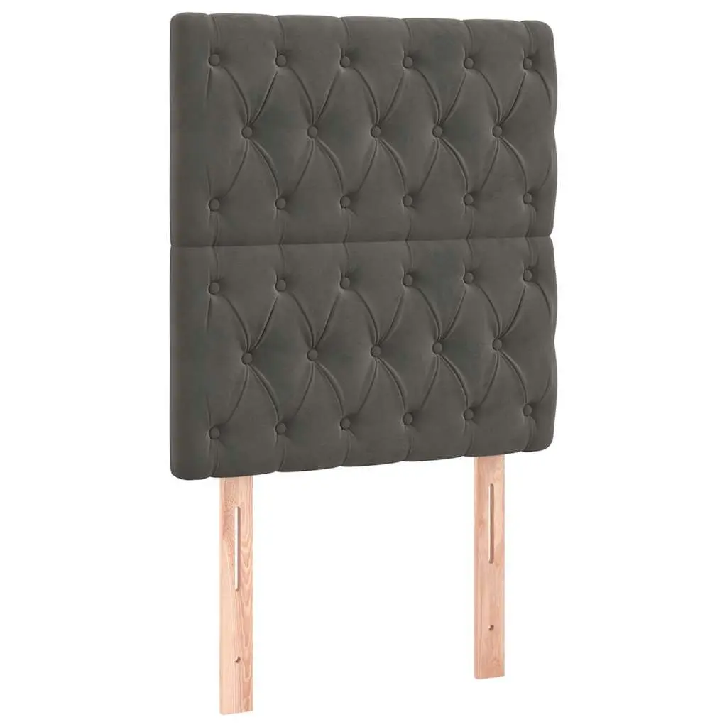 Velvet Bed Frame with LED Headboard 80 cm