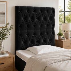 Black Velvet LED Headboard 80cm for Modern Bedrooms