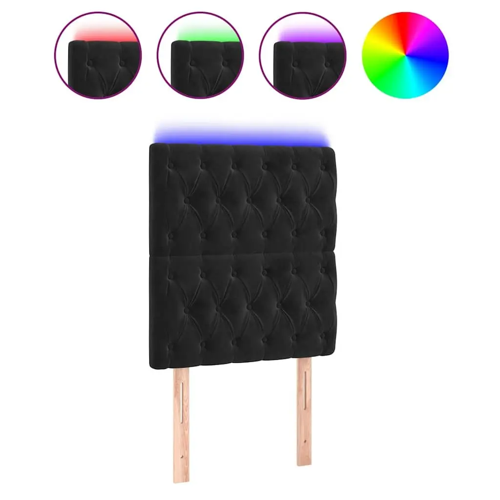 Black Velvet LED Headboard 80cm for Modern Bedrooms