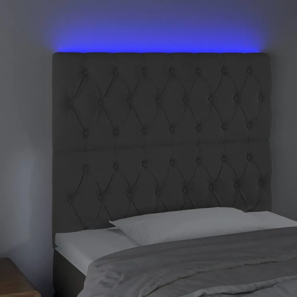 Dark Grey Velvet LED Headboard 100cm