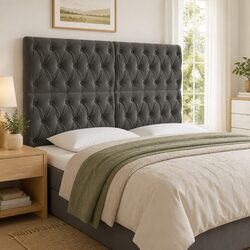 Grey Velvet LED Headboard 160 cm with Adjustable Colors