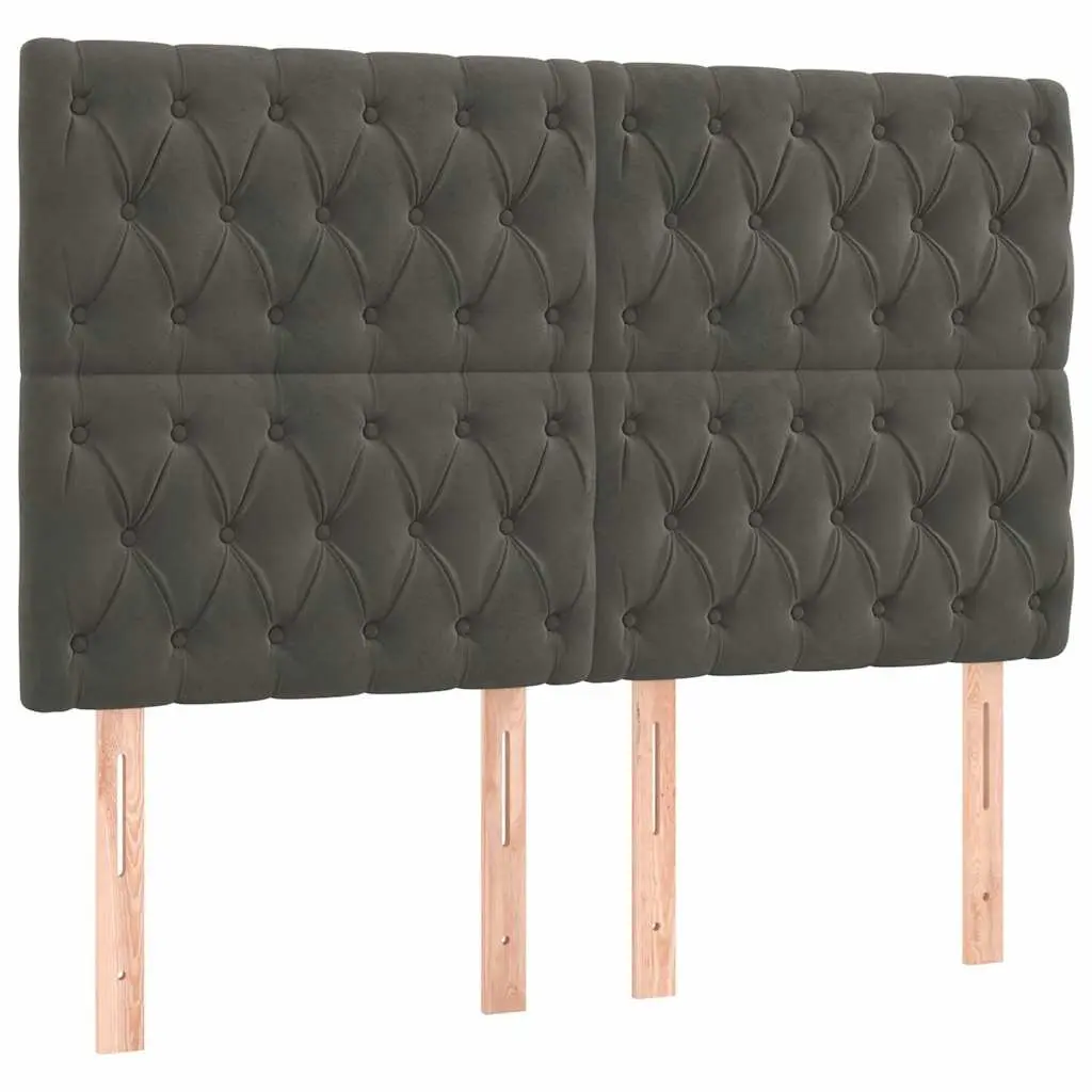 Grey Velvet LED Headboard 160 cm with Adjustable Colors