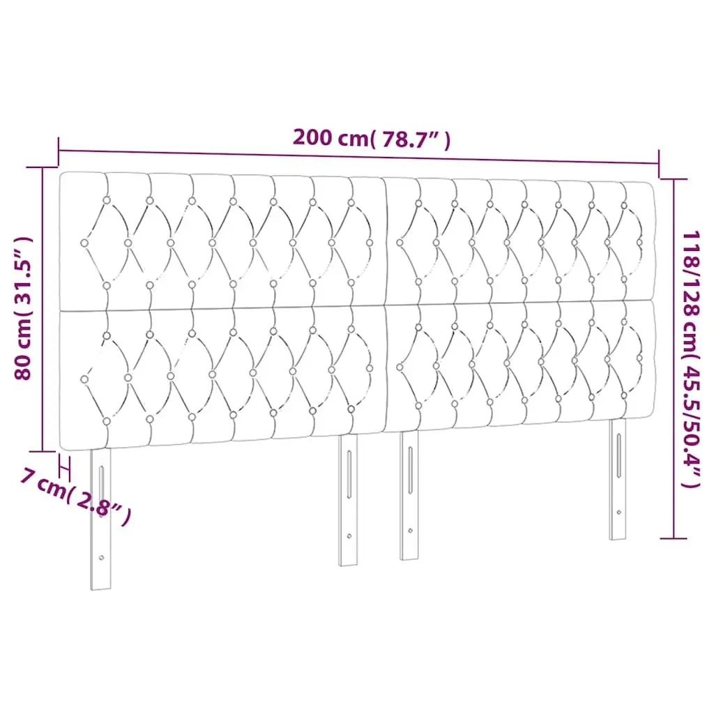 Black Velvet LED Headboard 200cm for Modern Bedrooms