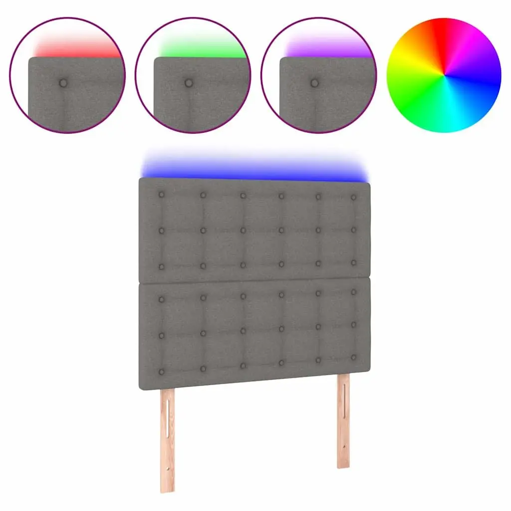 Grey Fabric LED Headboard with Adjustable Height