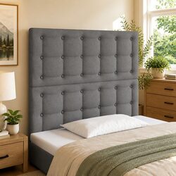 Grey Fabric LED Headboard 100cm for Cozy Bedrooms