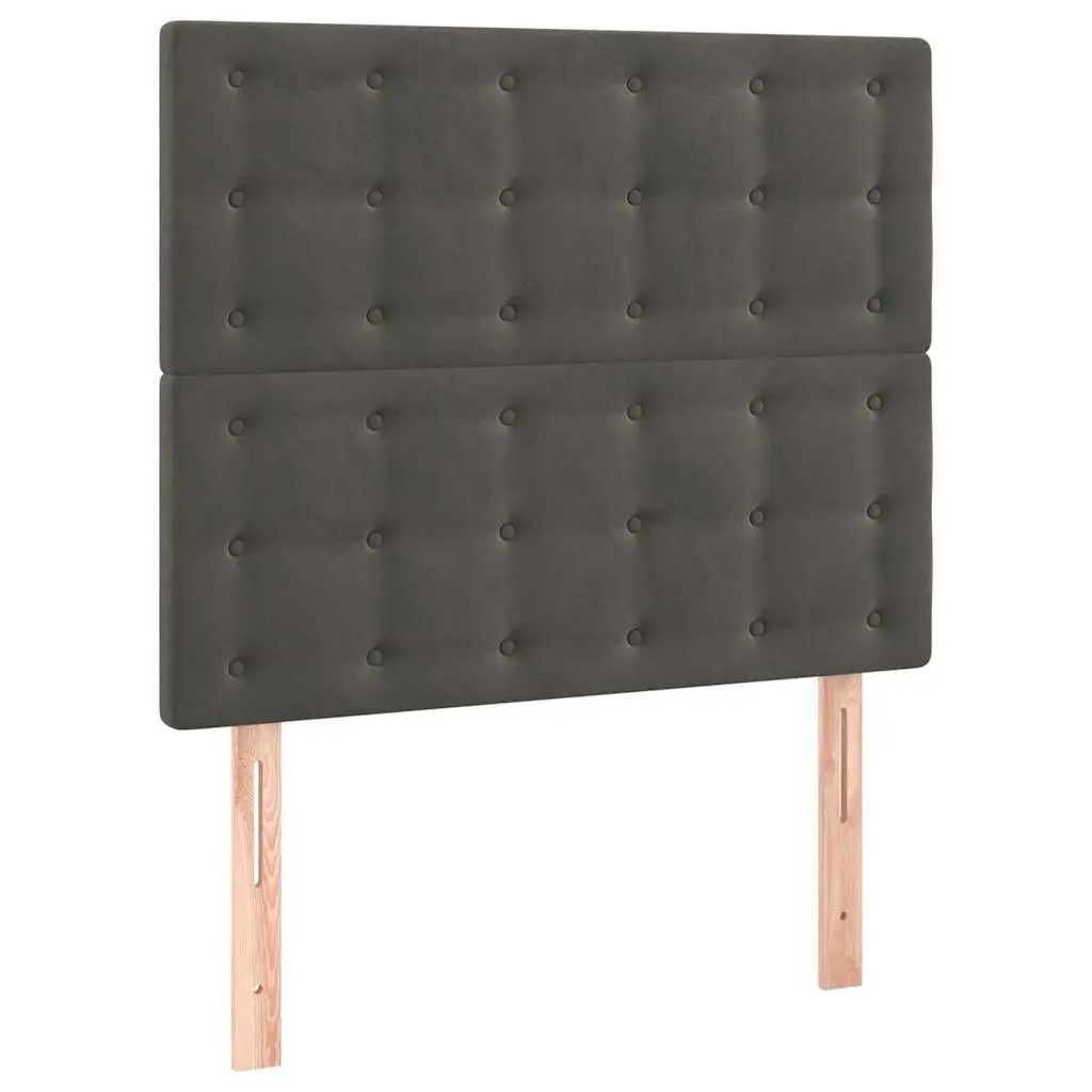 LED Headboard Velvet 80cm Modern Grey Upholstered Bed Headboard