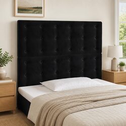 Black Velvet LED Headboard 80 cm for Modern Bedrooms