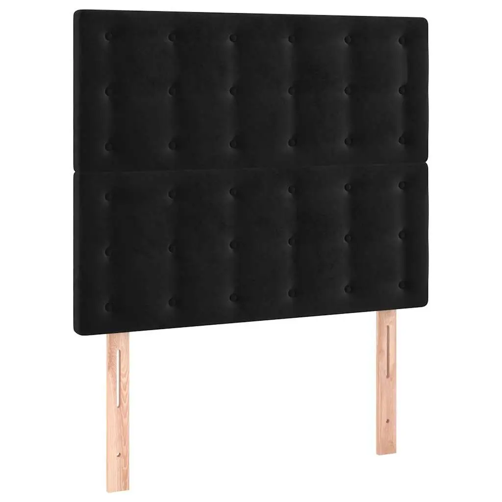 LED Headboard Black Velvet 80 cm Upholstered Bed Wall Panel Modern