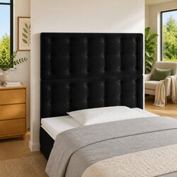 Black Velvet LED Headboard 100cm with Adjustable Height