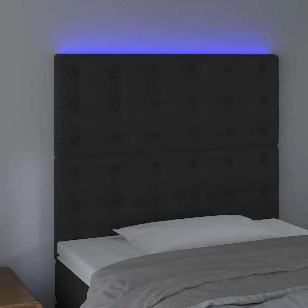 Black Velvet LED Headboard 100cm with Adjustable Height