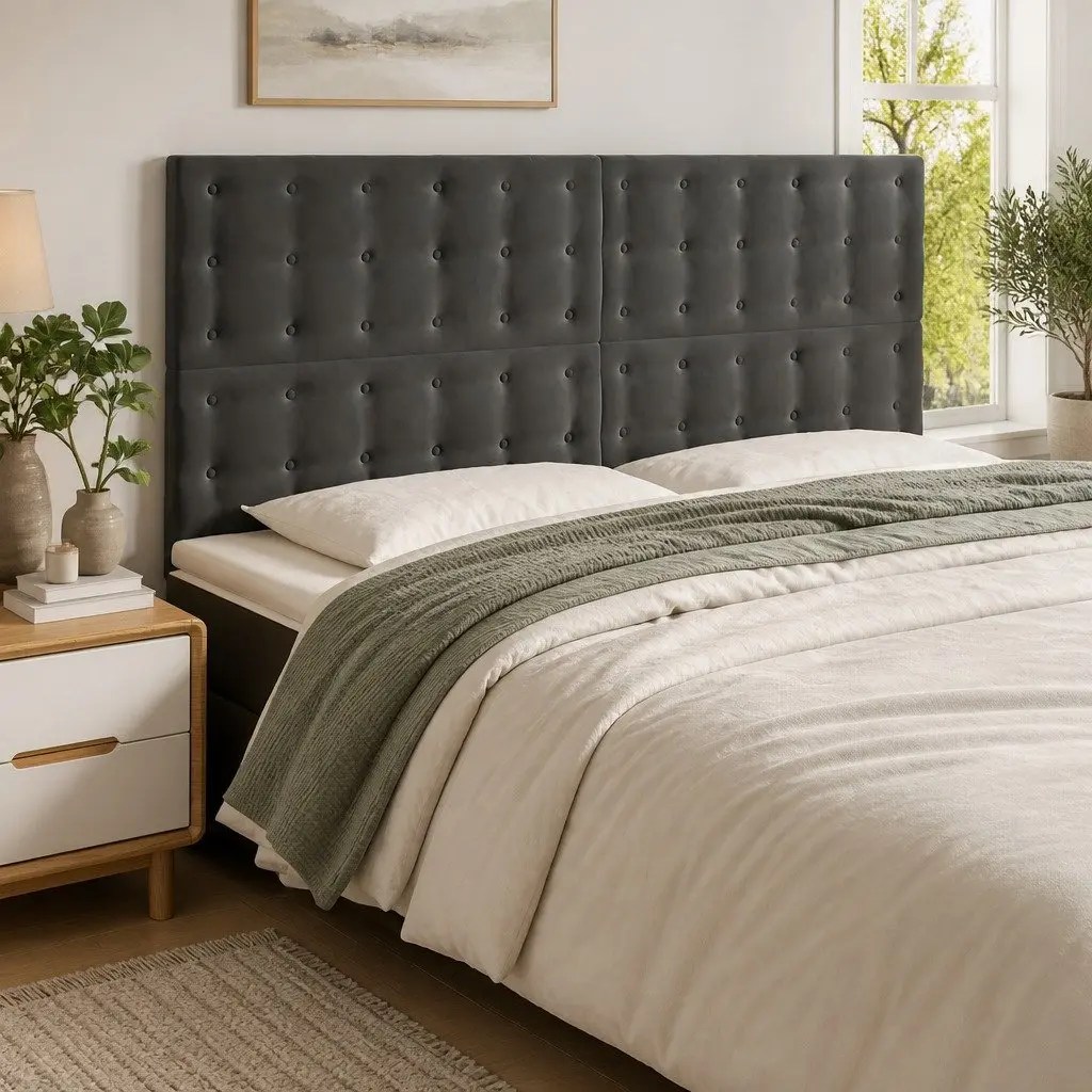 LED Headboard 160 cm Grey Velvet for Comfort