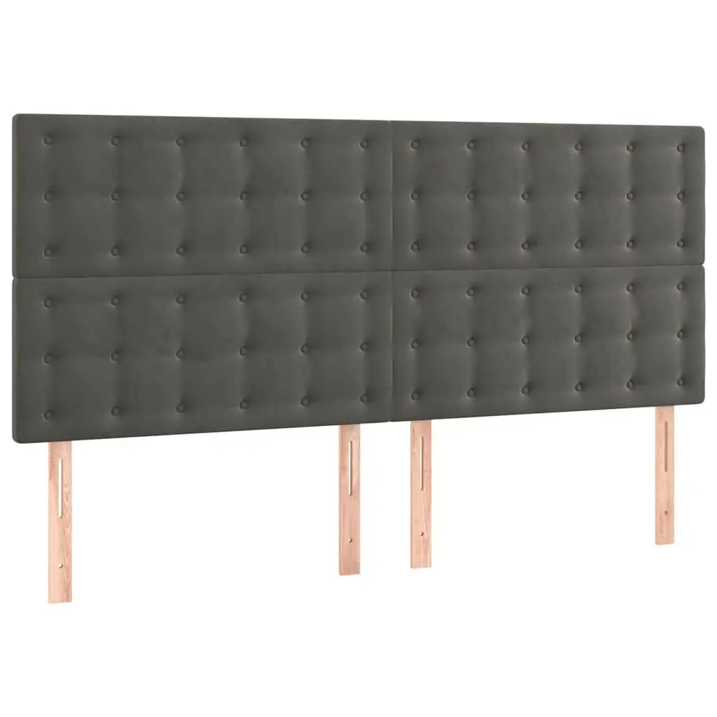 LED Headboard 160 cm Grey Velvet for Comfort