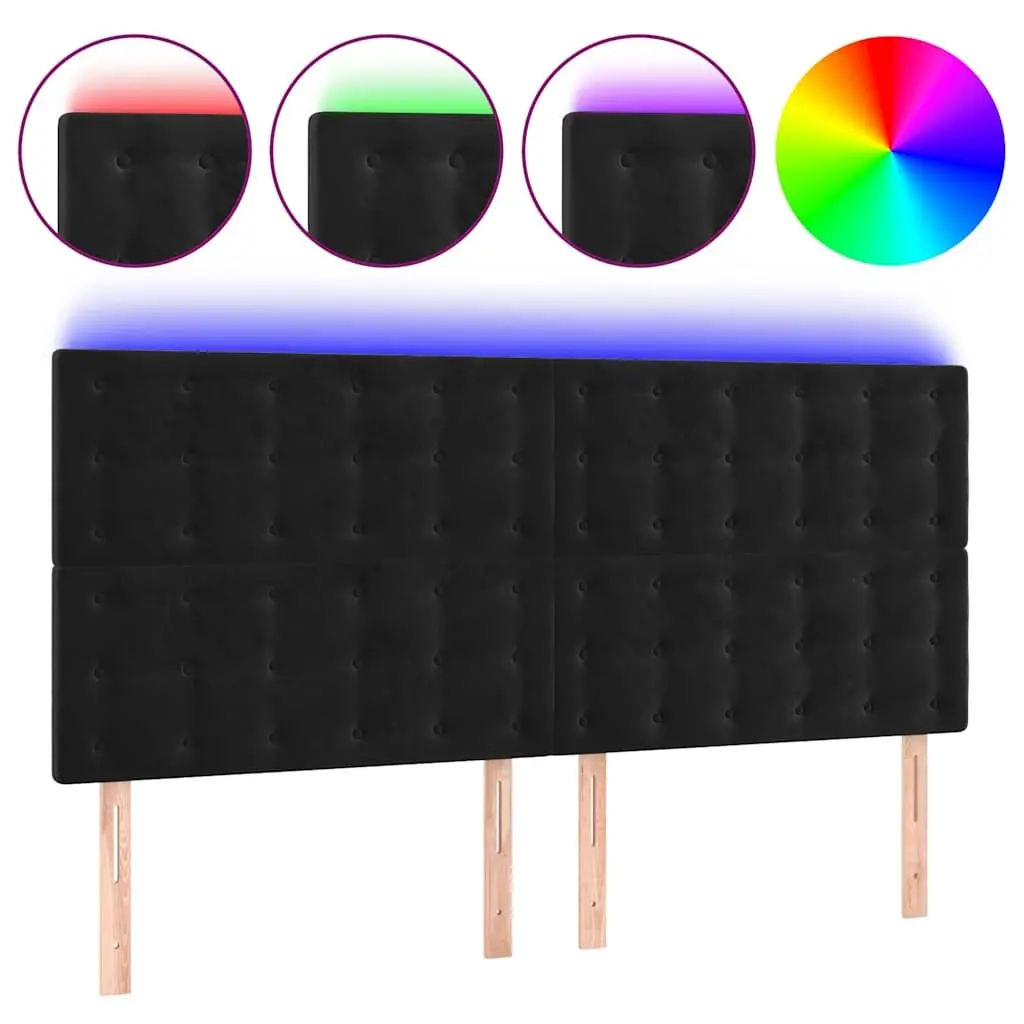 Velvet LED Headboard with Colorful Lights