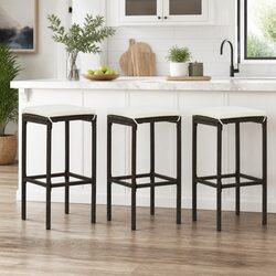 Comfortable Bar Stools with Cushions 3 pcs Brown Rattan Set