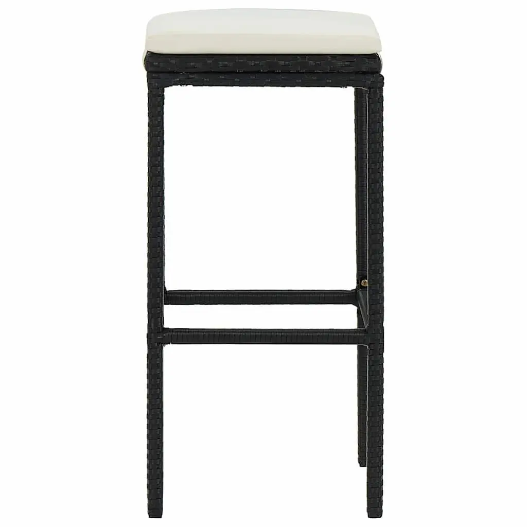 Bar Stools with Cushions Set of 6 in Black