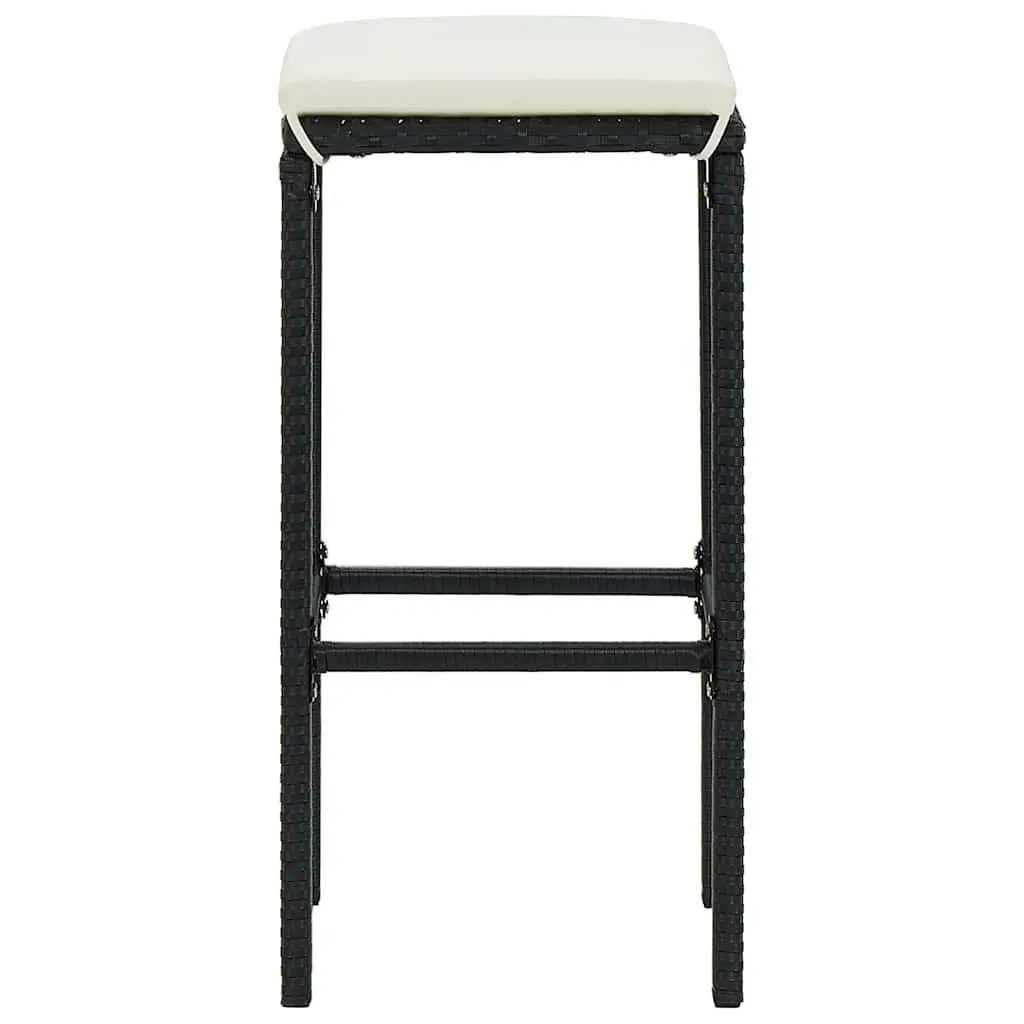 Bar Stools with Cushions Set of 6 in Black