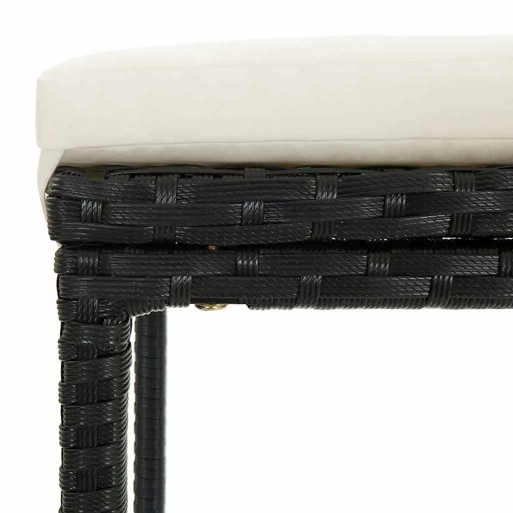 Bar Stools with Cushions Set of 6 in Black