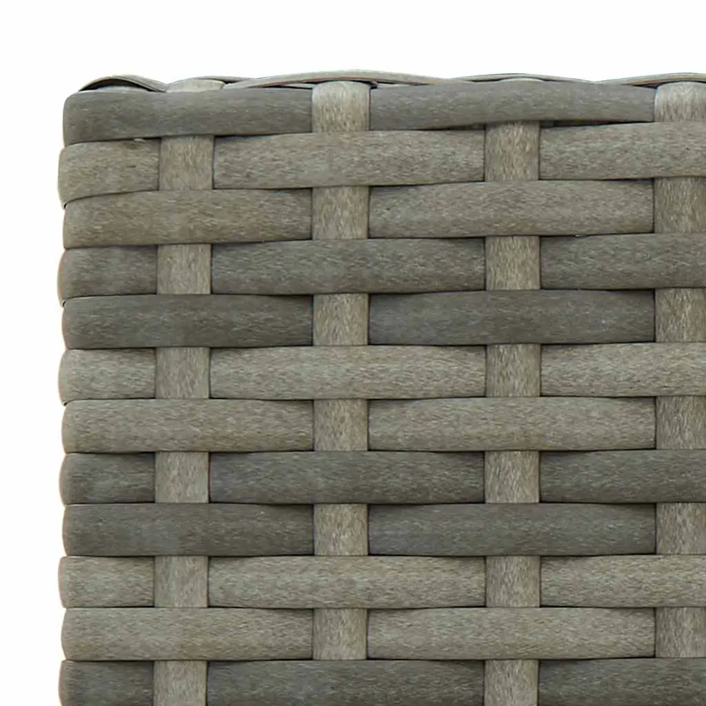 Outdoor Bar Stools Grey Rattan 2 Piece Set Powder-Coated Steel Frame