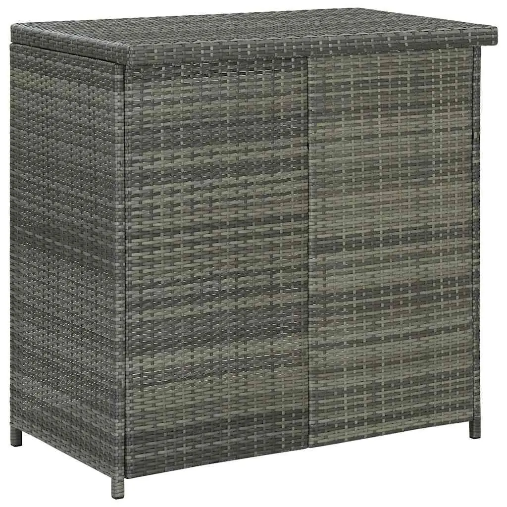 3 Piece Bar Set Grey Poly Rattan Outdoor Garden Table Stools Patio Furniture