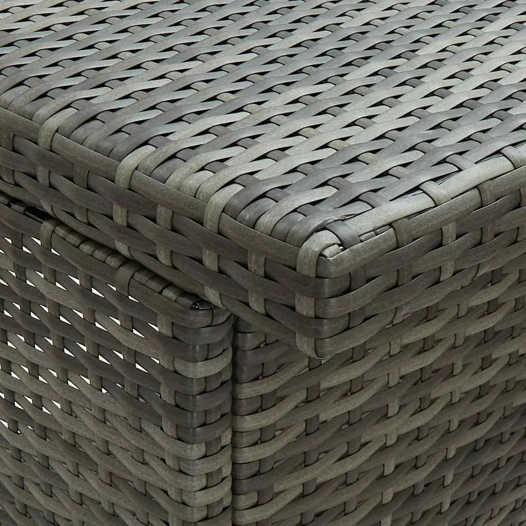 3 Piece Bar Set Grey Poly Rattan Outdoor Garden Table Stools Patio Furniture