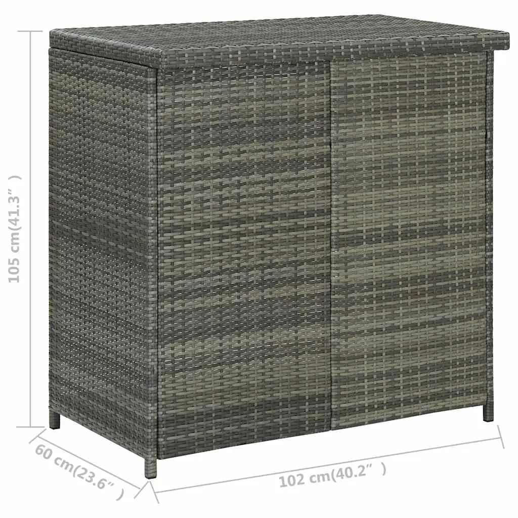 3 Piece Bar Set Grey Poly Rattan Outdoor Garden Table Stools Patio Furniture