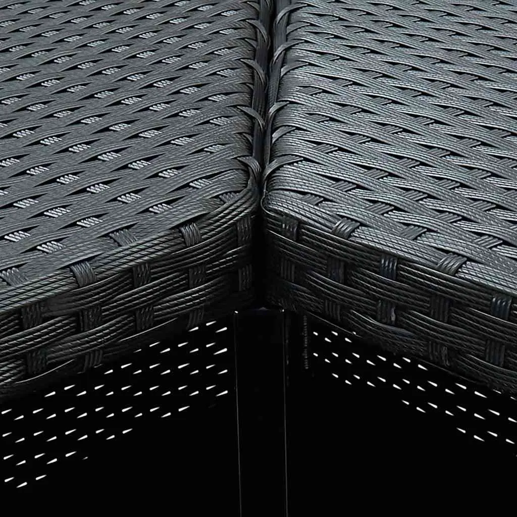 Corner Bar Table Black 100 x 50 x 105 cm PE Rattan Steel Frame