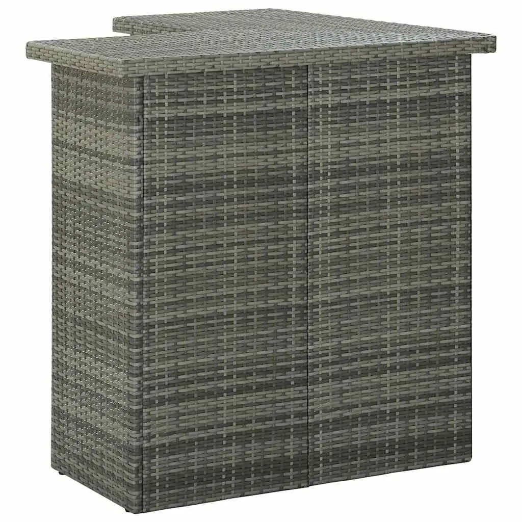 Grey Corner Bar Table with Storage Shelves