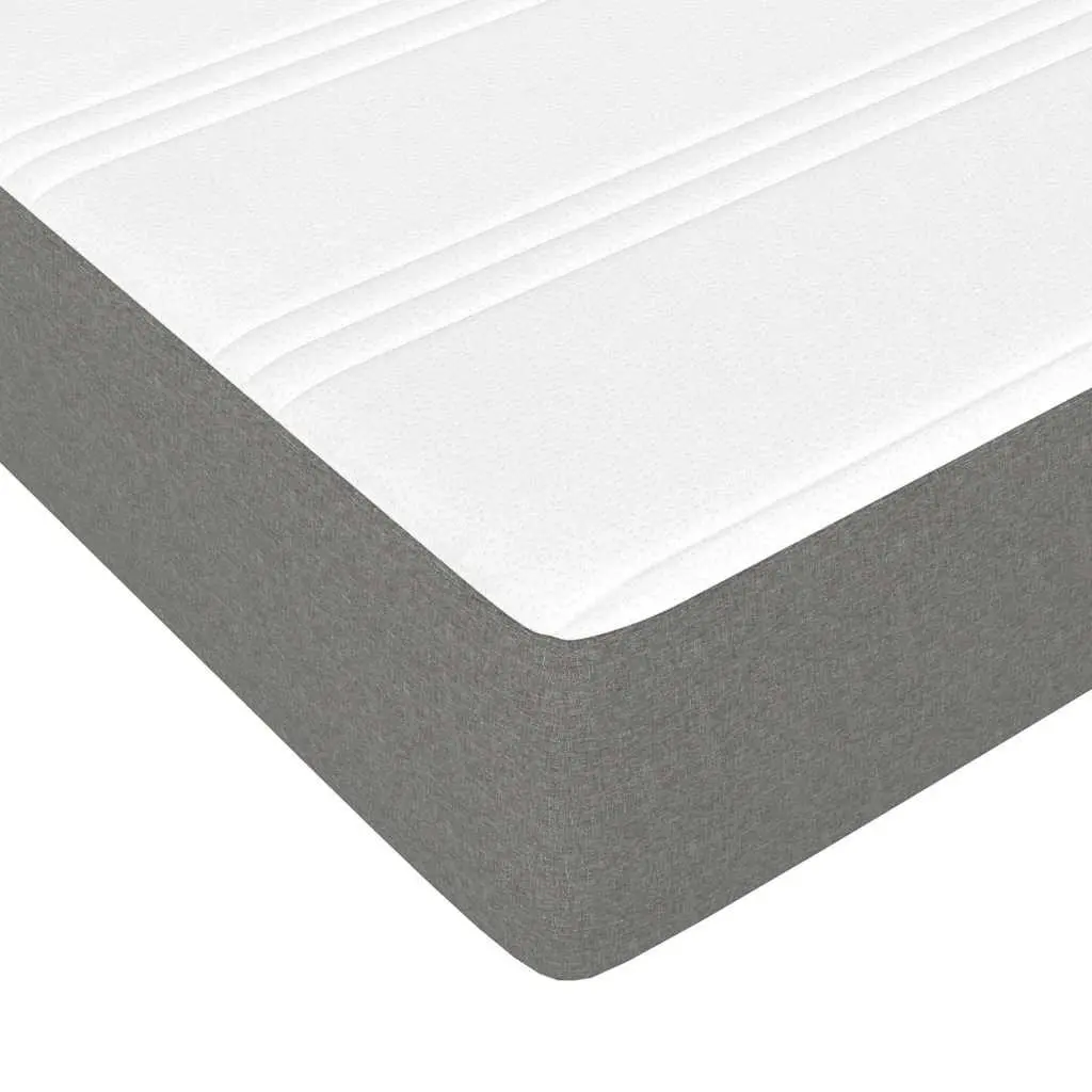 Queen Size Box Spring Bed Grey Fabric with Mattress 152x203 cm Bedroom Furniture