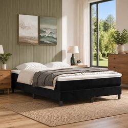 Elegant Queen Size Box Spring Bed with Pocket Spring Mattress