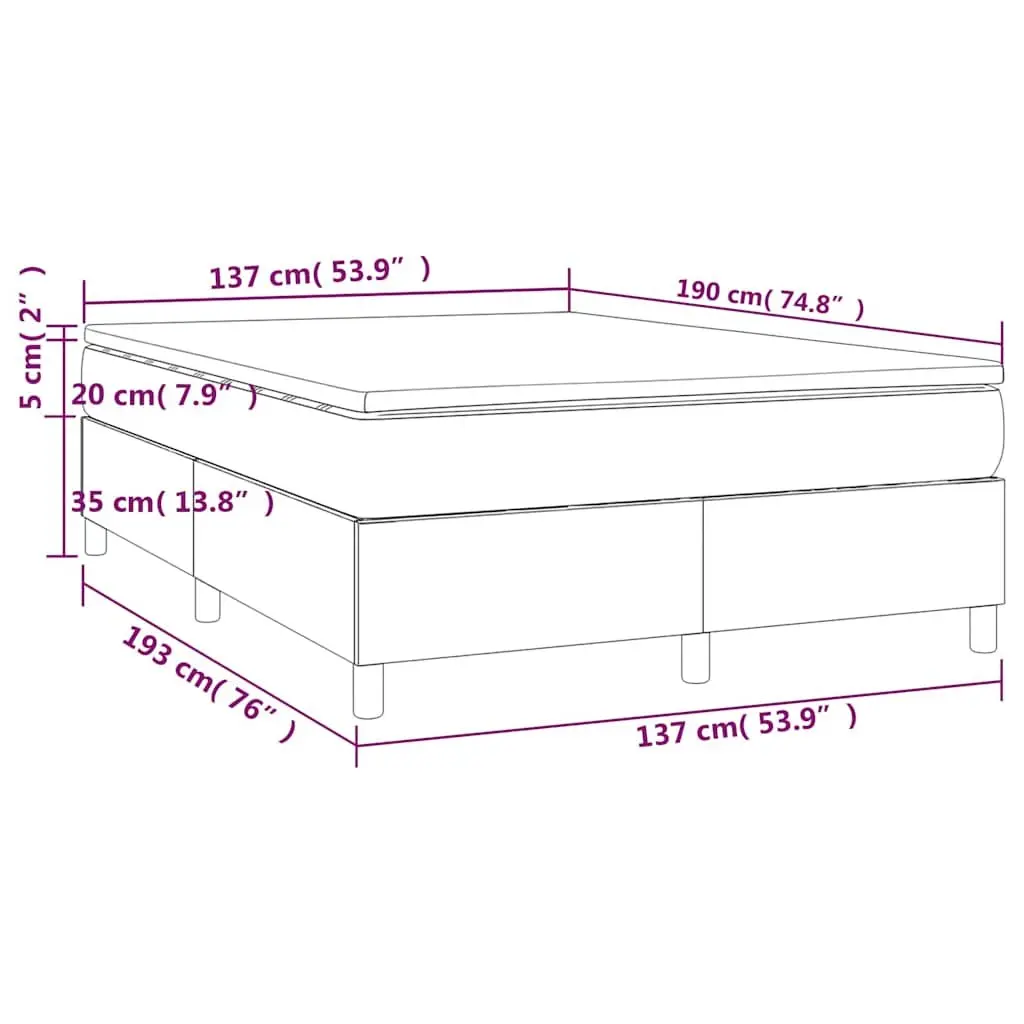 Box Spring Bed Velvet Black 137x190 cm Pocket Spring Mattress