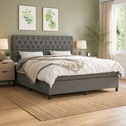 Queen Size Box Spring Bed with Pocket Spring Mattress