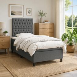 King Single Box Spring Bed with Adjustable Headboard