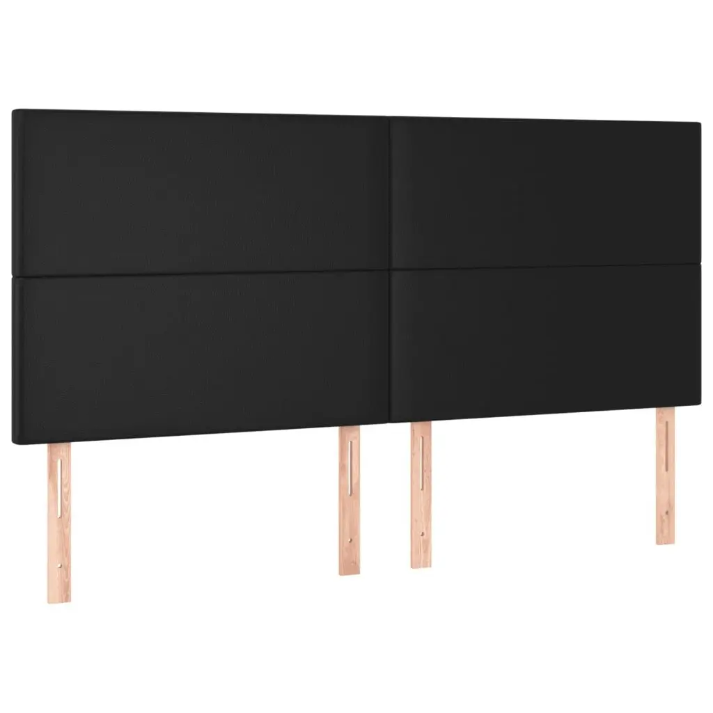 Queen Size Bed Frame Faux Leather Adjustable Headboard Pocket Spring Mattress Black