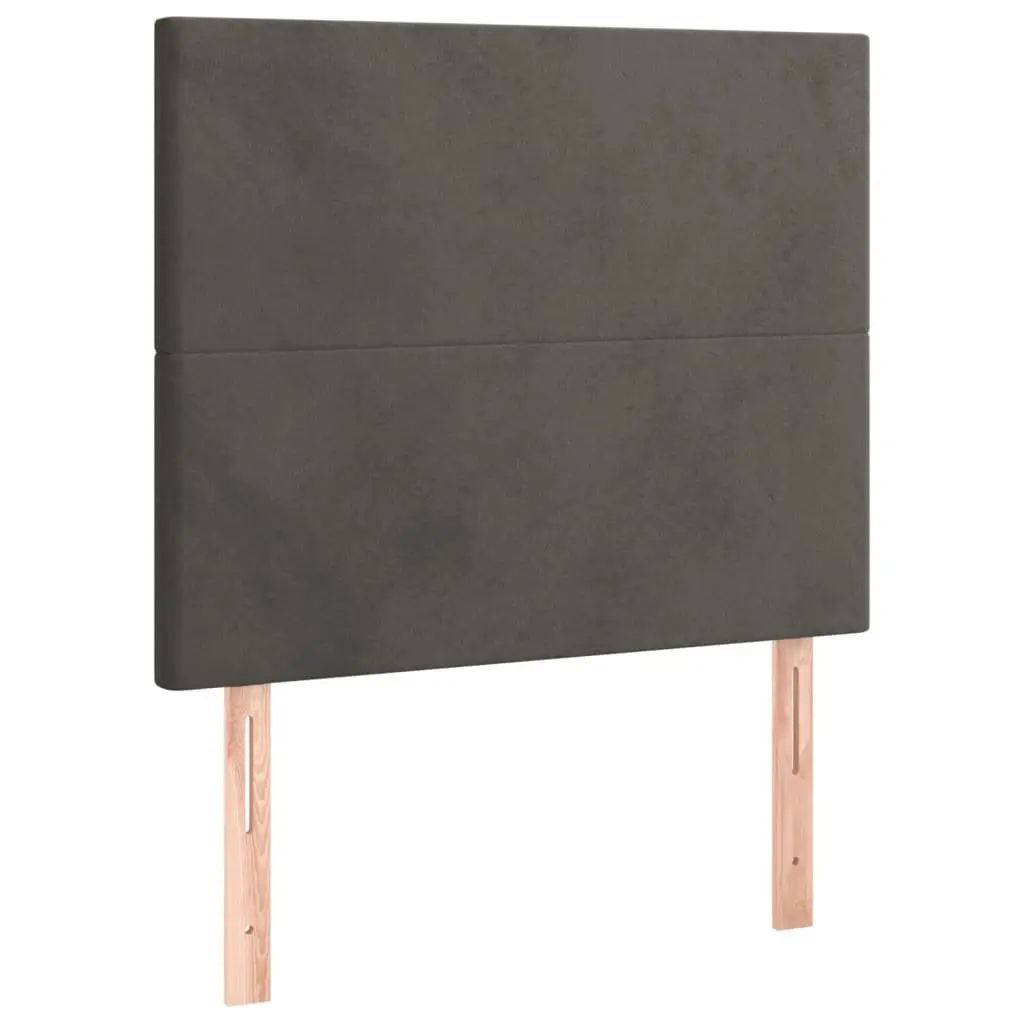 Box Spring Bed King Single 106x203cm Velvet Adjustable Headboard Pocket Mattress