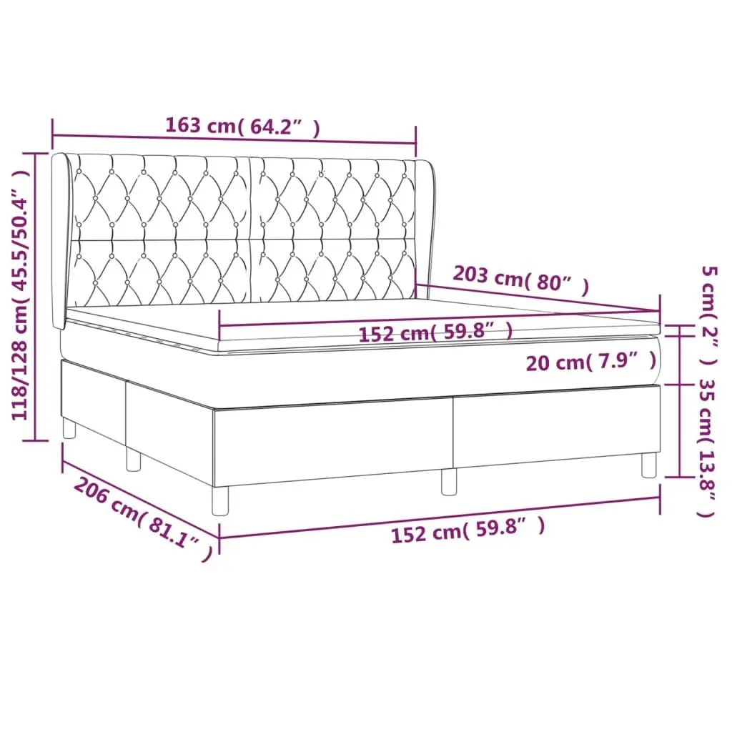 Box Spring Bed with Adjustable Headboard Queen Size Grey Fabric Pocket Spring Mattress