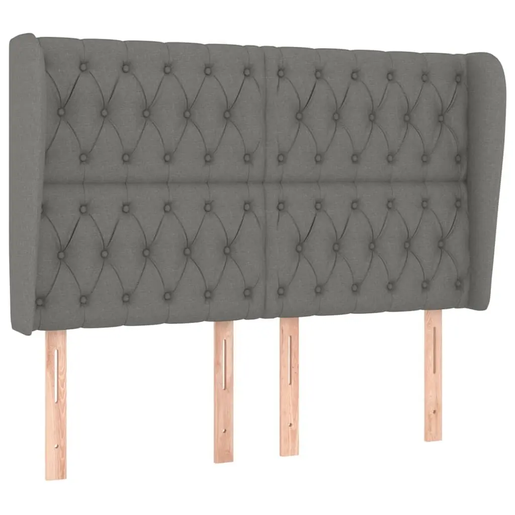Box Spring Bed with Adjustable Headboard Queen Size Grey Fabric Pocket Spring Mattress