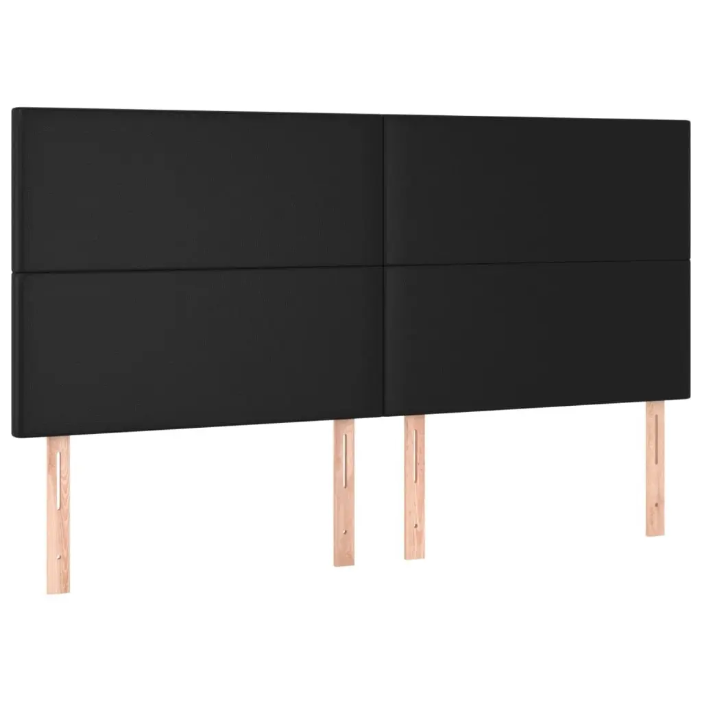 Queen Size Bed Frame with Faux Leather Upholstery Adjustable Headboard Pocket Spring Mattress Black