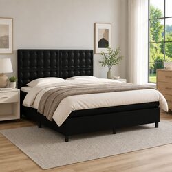 Queen Size Bed with LED Headboard and Pocket Mattress