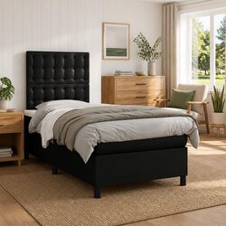 King Single Box Spring Bed with Pocket Mattress and LED