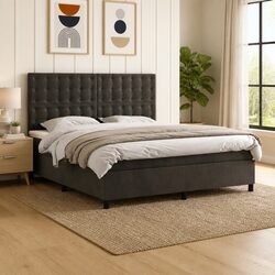 Stylish Queen Size Box Spring Bed with LED Lighting