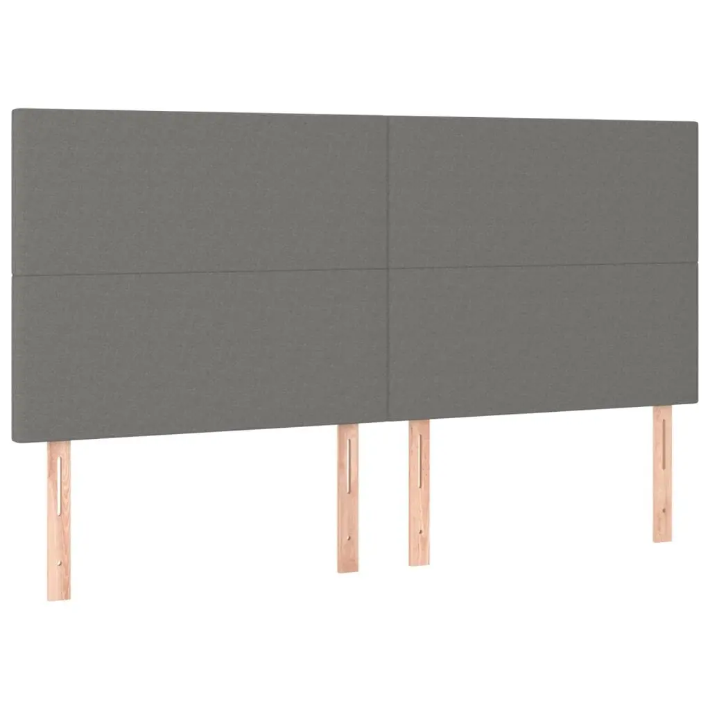 Box Spring Bed with Pocket Spring Mattress Grey Fabric Queen Size