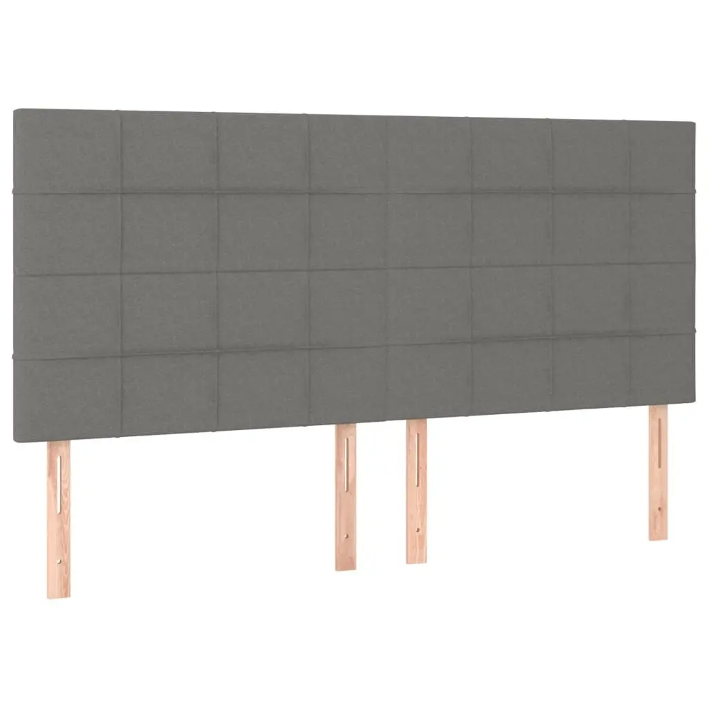 Queen Size Box Spring Bed Grey Fabric Headboard with Pocket Spring Mattress and Bench