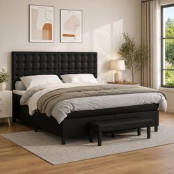 Comfort-Enhancing Queen Box Spring Bed with Pocket Spring Mattress